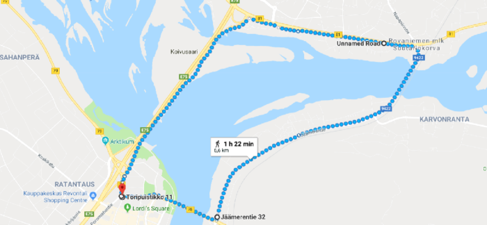 Hiking around Rovaniemi bridges